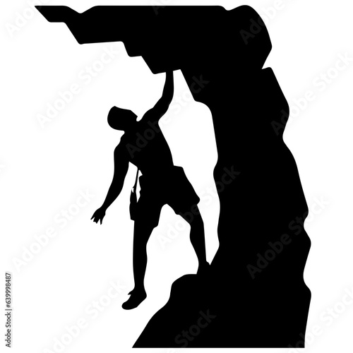 Rock climber silhouette illustration
