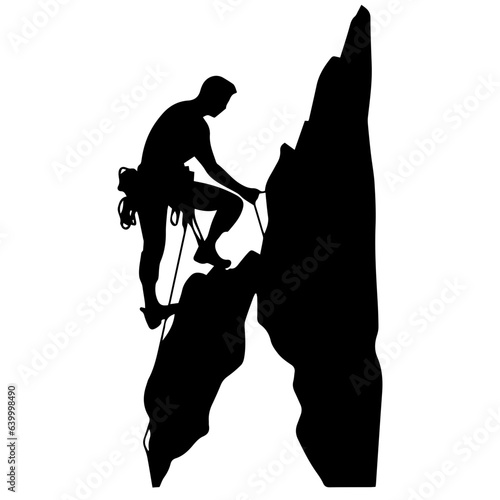 Rock climber silhouette illustration