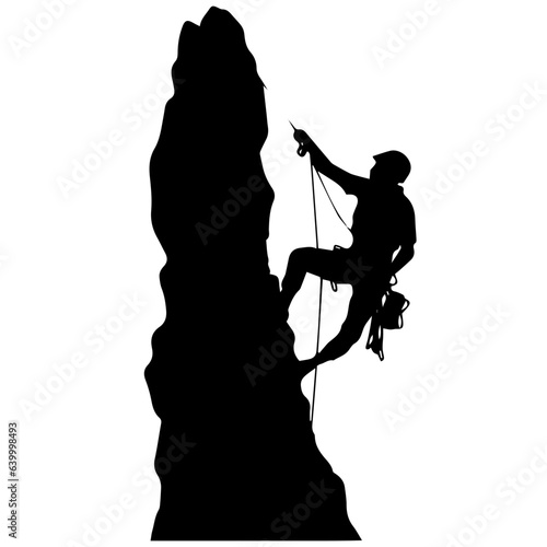 Rock climber silhouette illustration