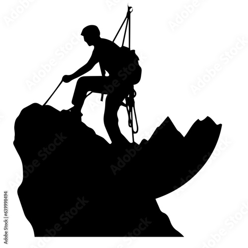 Rock climber silhouette illustration