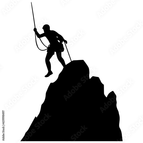 Rock climber silhouette illustration