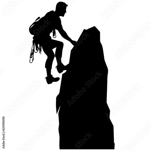 Rock climber silhouette illustration