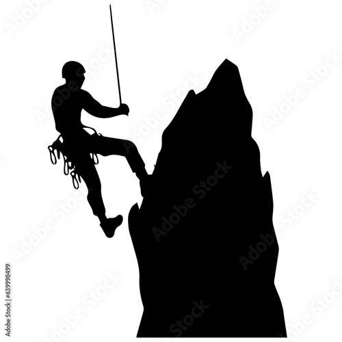 Rock climber silhouette illustration