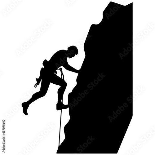 Rock climber silhouette illustration