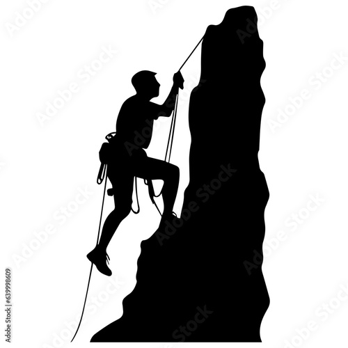 Rock climber silhouette illustration