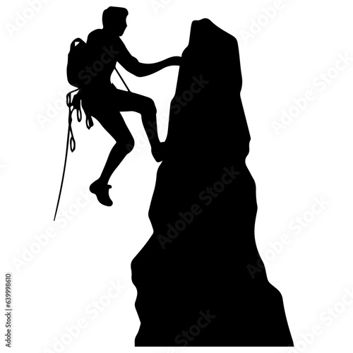 Rock climber silhouette illustration