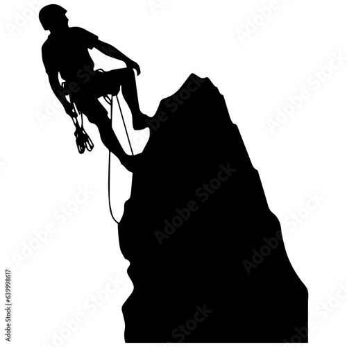 Rock climber silhouette illustration