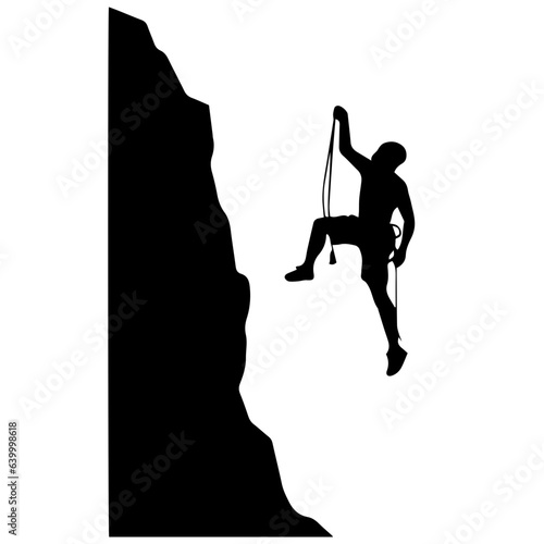 Rock climber silhouette illustration