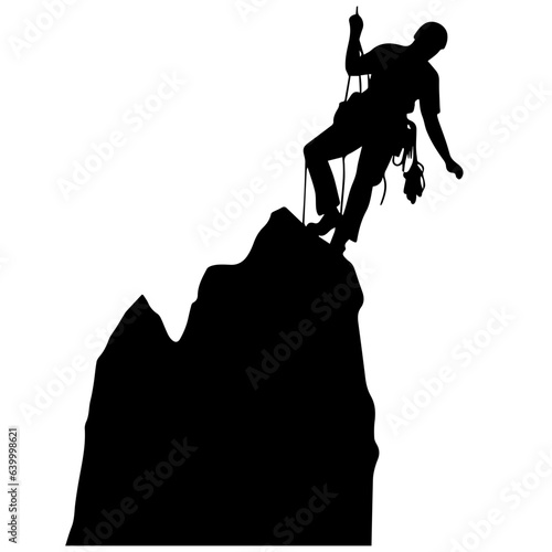 Rock climber silhouette illustration