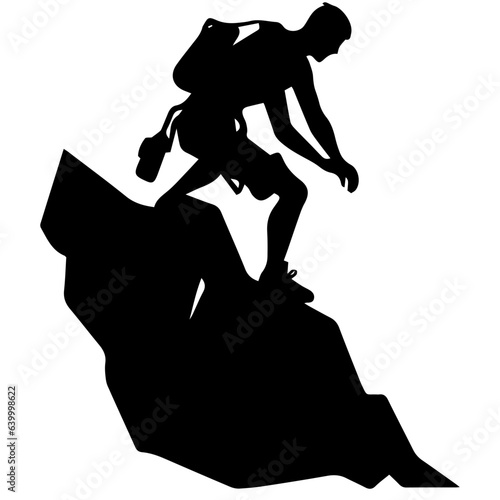 Rock climber silhouette illustration