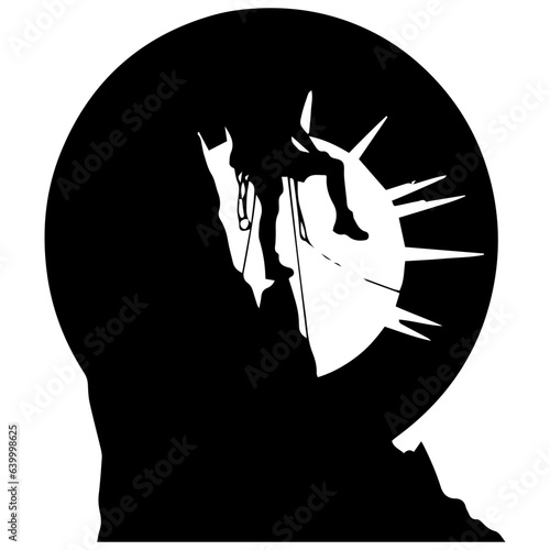 Rock climber silhouette illustration