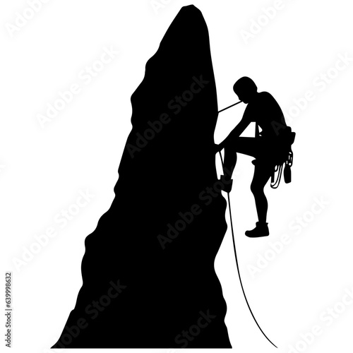 Rock climber silhouette illustration