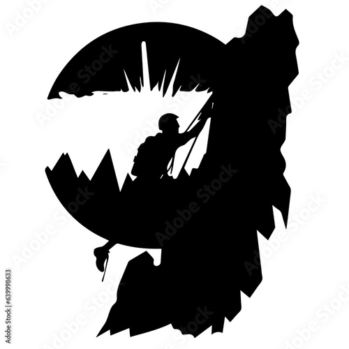 Rock climber silhouette illustration