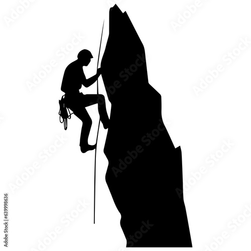 Rock climber silhouette illustration