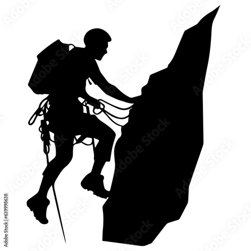 Rock climber silhouette illustration