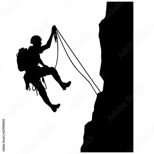 Rock climber silhouette illustration