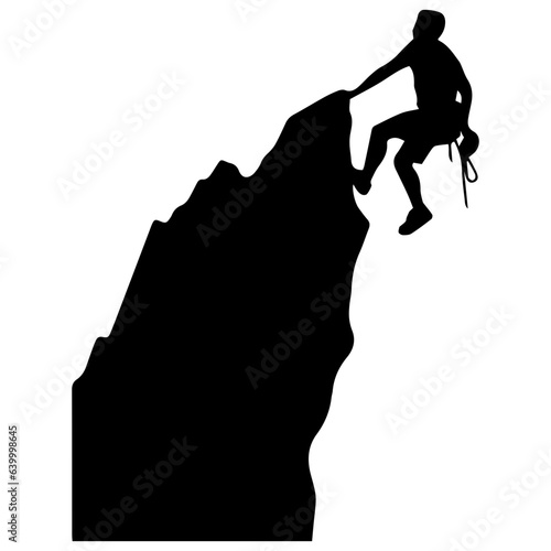 Rock climber silhouette illustration