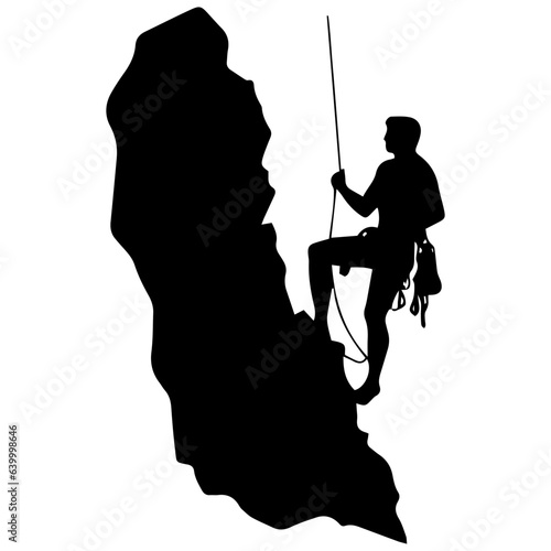 Rock climber silhouette illustration