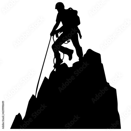 Rock climber silhouette illustration