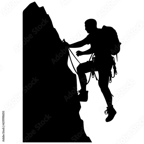 Rock climber silhouette illustration