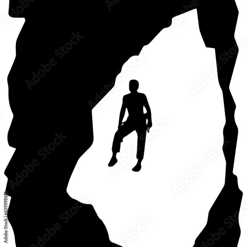 Rock climber silhouette illustration