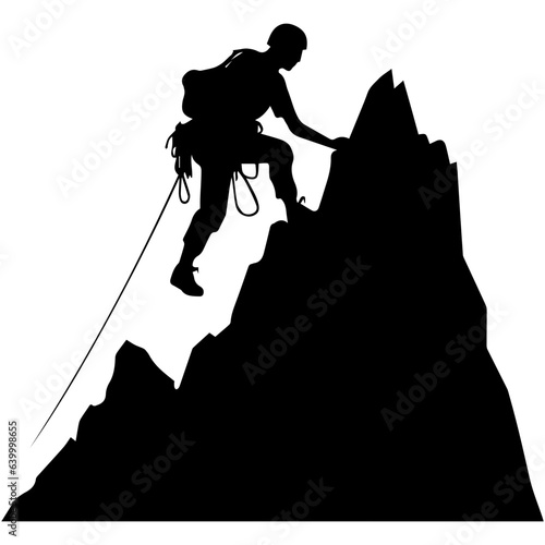 Rock climber silhouette illustration
