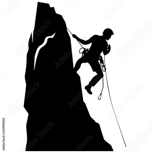 Rock climber silhouette illustration
