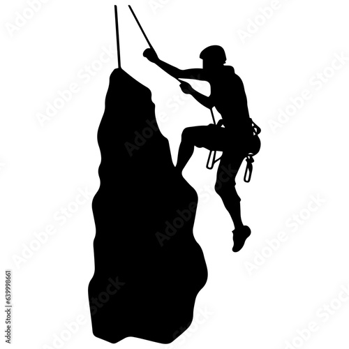 Rock climber silhouette illustration