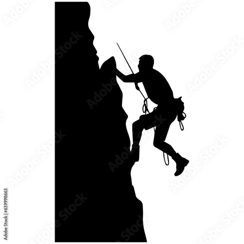 Rock climber silhouette illustration