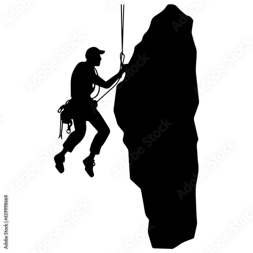 Rock climber silhouette illustration