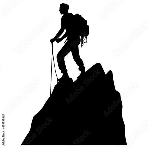 Rock climber silhouette illustration