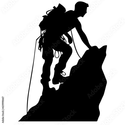 Rock climber silhouette illustration