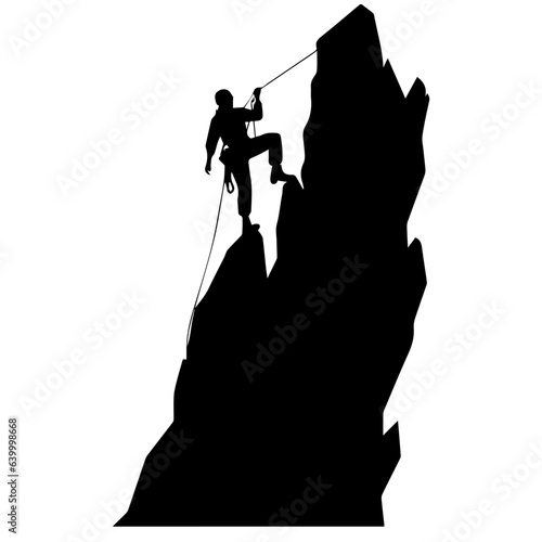 Rock climber silhouette illustration
