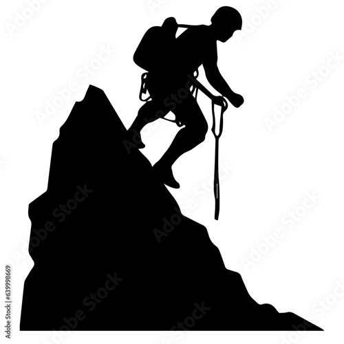 Rock climber silhouette illustration