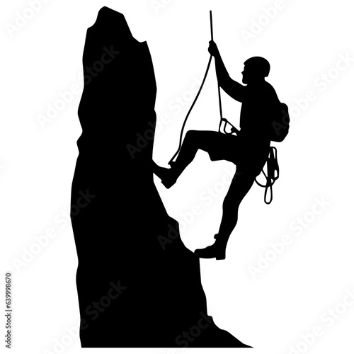 Rock climber silhouette illustration