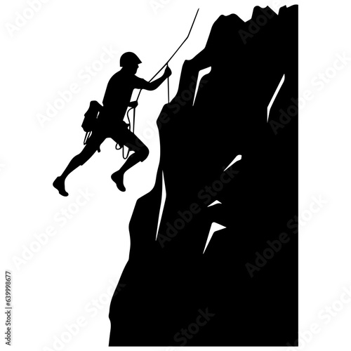 Rock climber silhouette illustration
