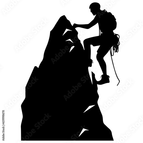 Rock climber silhouette illustration