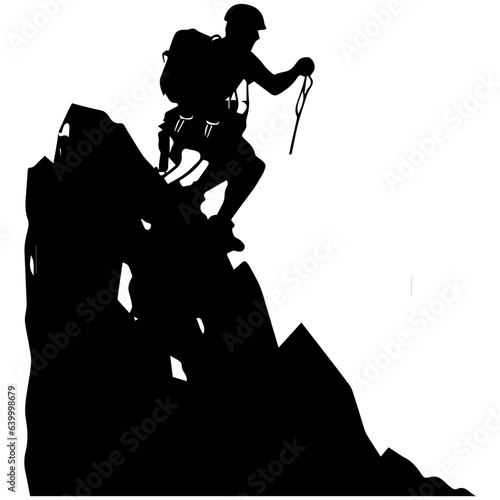 Rock climber silhouette illustration