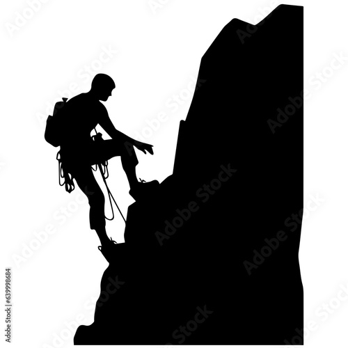 Rock climber silhouette illustration