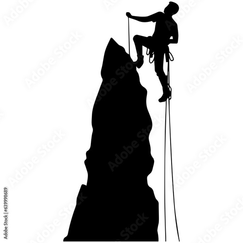 Rock climber silhouette illustration
