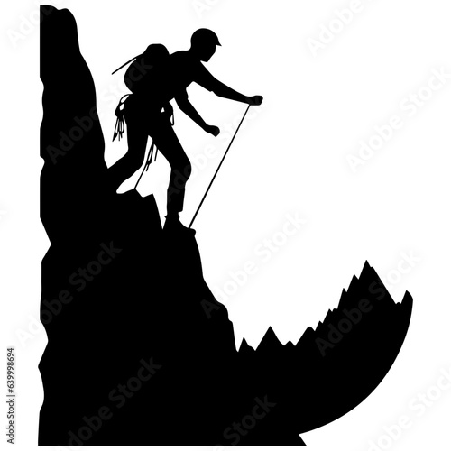 Rock climber silhouette illustration