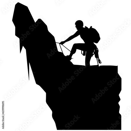 Rock climber silhouette illustration