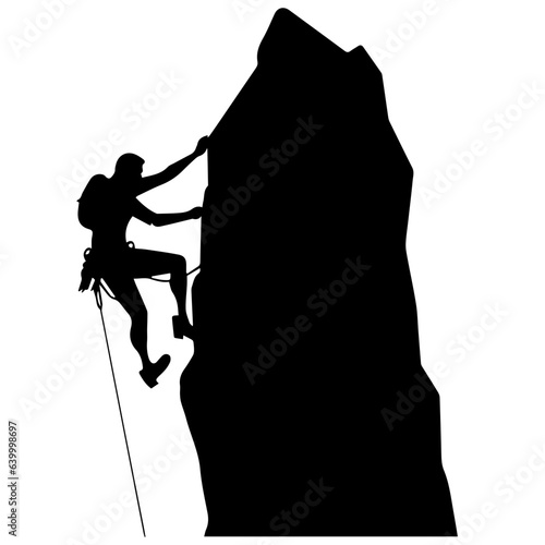 Rock climber silhouette illustration