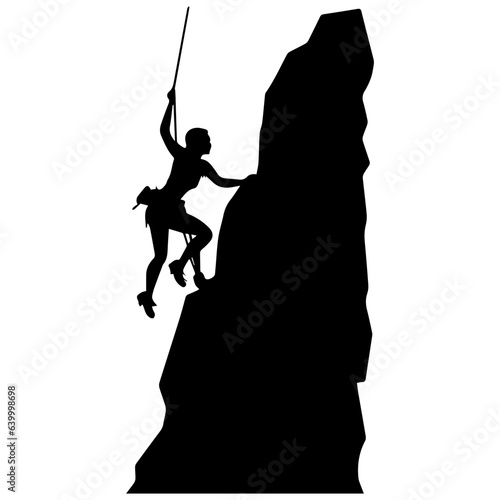 Rock climber silhouette illustration