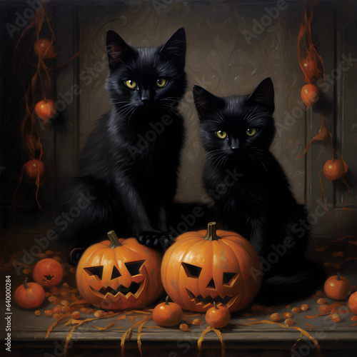 cat and pumpkin © Marki
