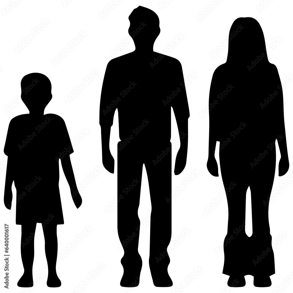 Vector illustration silhouettes of family on a white background Vector illustration silhouettes of family on a white background