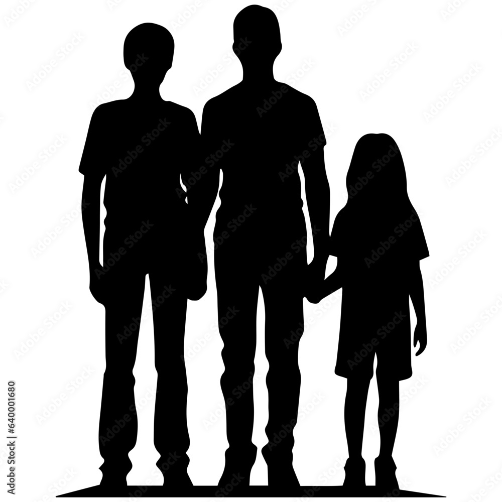 Vector illustration silhouettes of family on a white background Vector illustration silhouettes of family on a white background