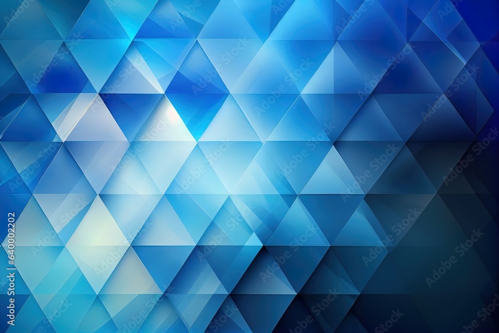 Obraz premium Abstract blue background with triangular ornament. Generative AI