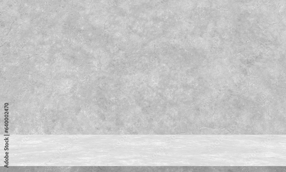 Empty concrete studio room texture background. Cement wall and floor room for product presentation backdrop background. Dirty old vintage room style.