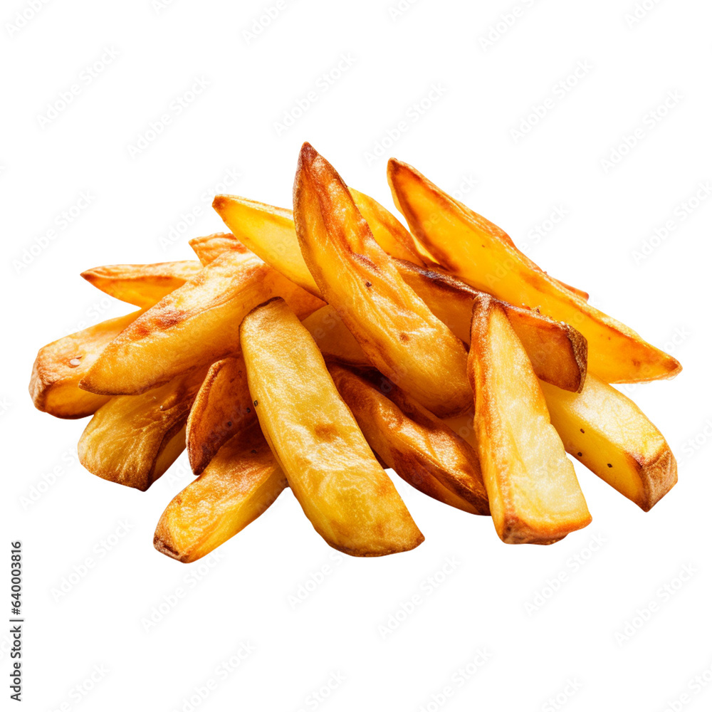 fried Potato wedges. Fast food. Isolated on white background fried Potato wedges. Fast food. Isolated on white background